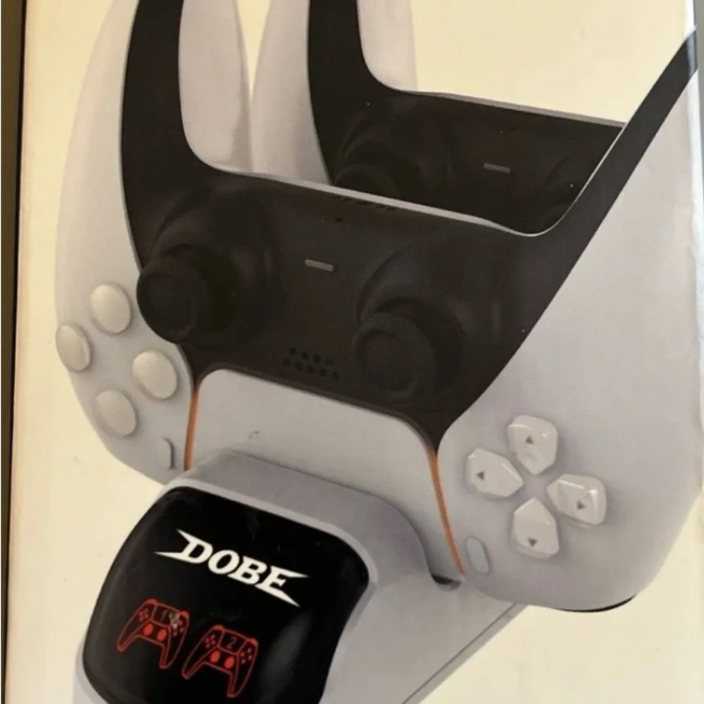 Dual Controller Charging Station - Black and White